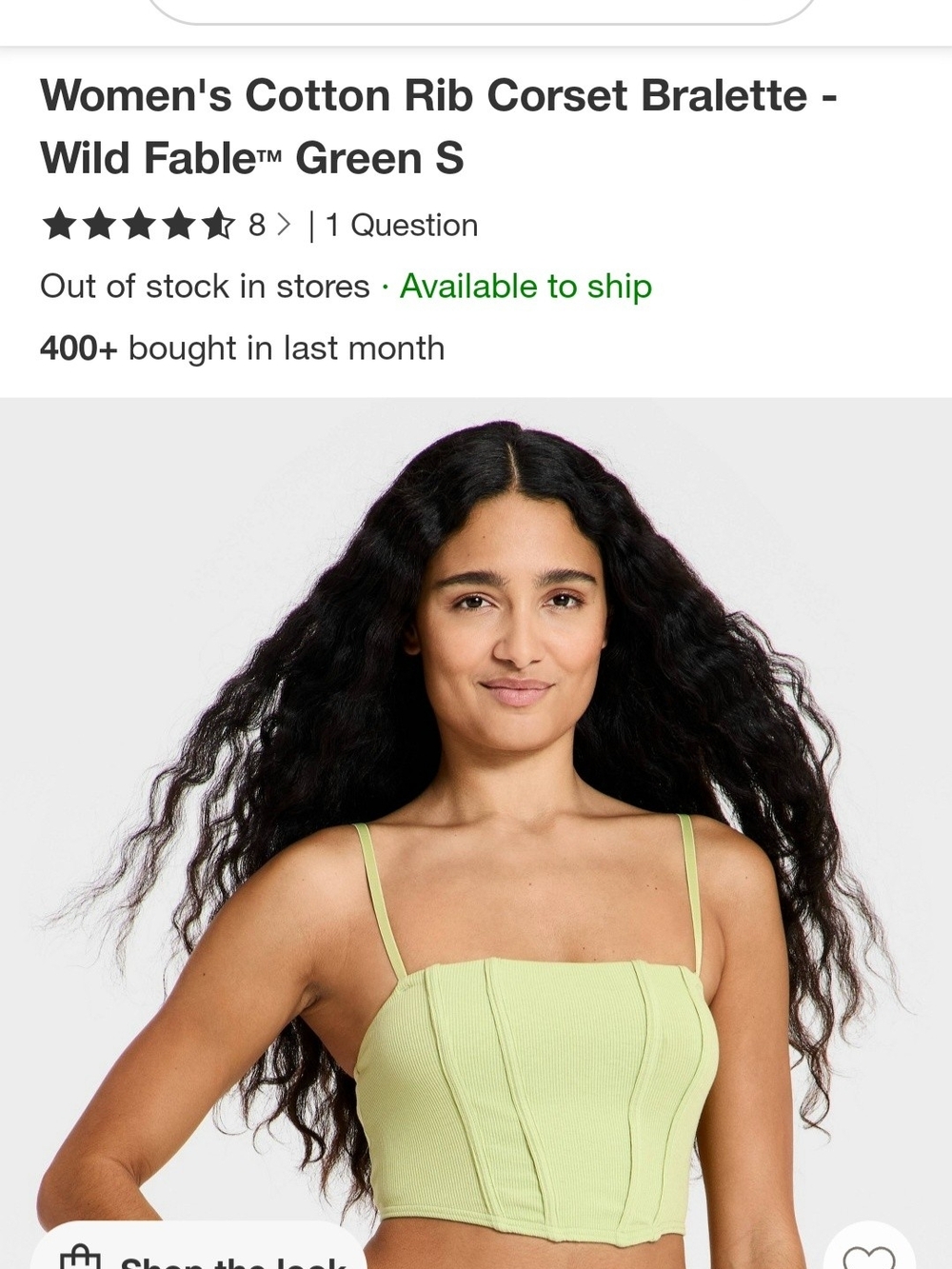 wild fable Lime Green Ribbed Corset Bralette